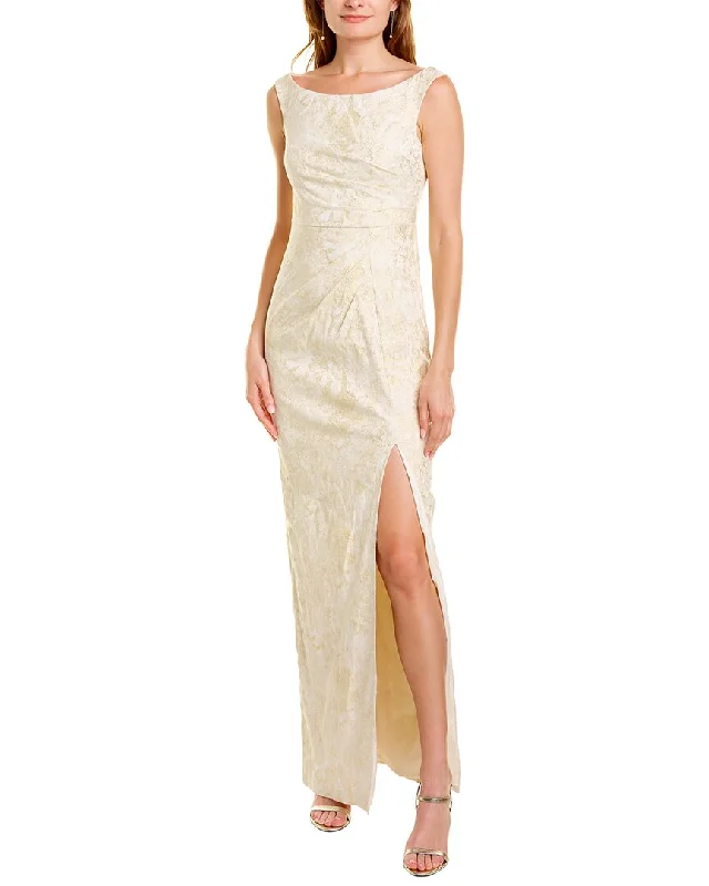 Dress for party trendy style -Aidan Mattox Jacquard Gown