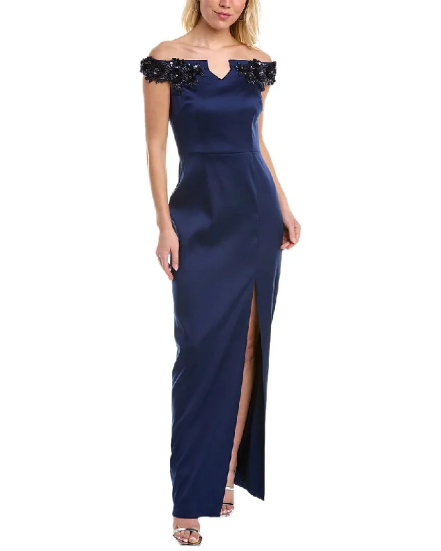 Party dress with a one-shoulder design -Aidan Mattox Portrait Column Gown