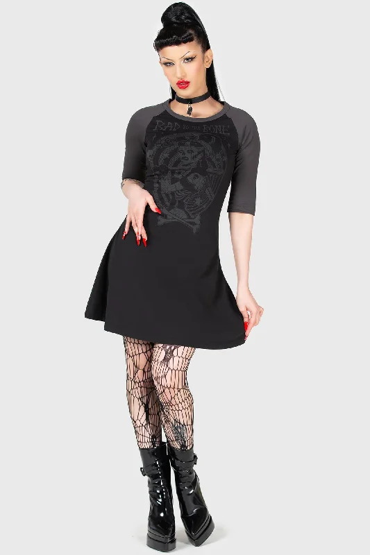 Dress for party convivial atmosphere -Bad 2 The Bone Raglan Dress