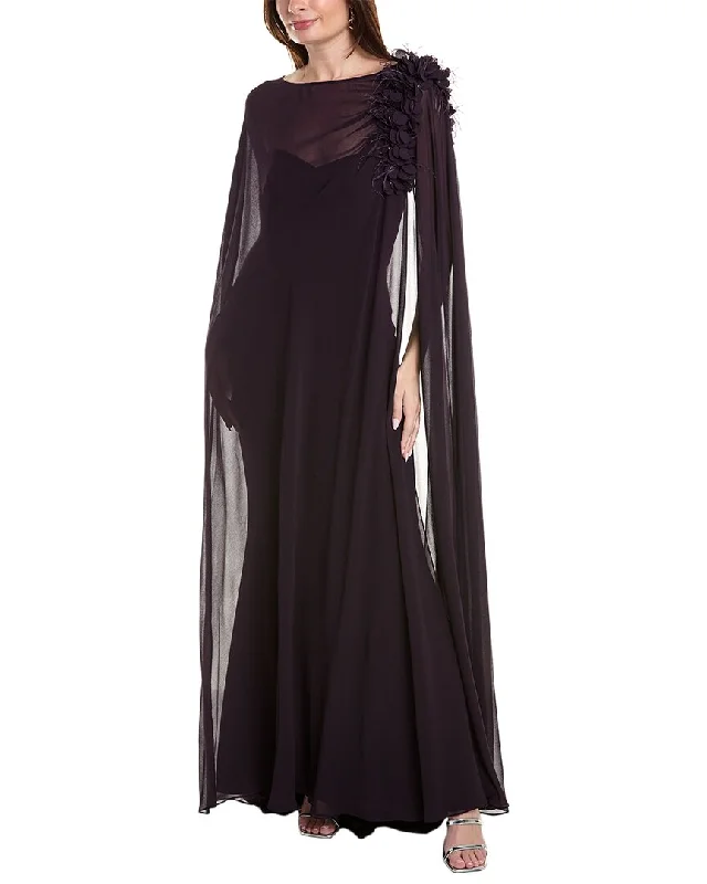 Party dress: shoe pairing -Badgley Mischka Chiffon Overlay Gown