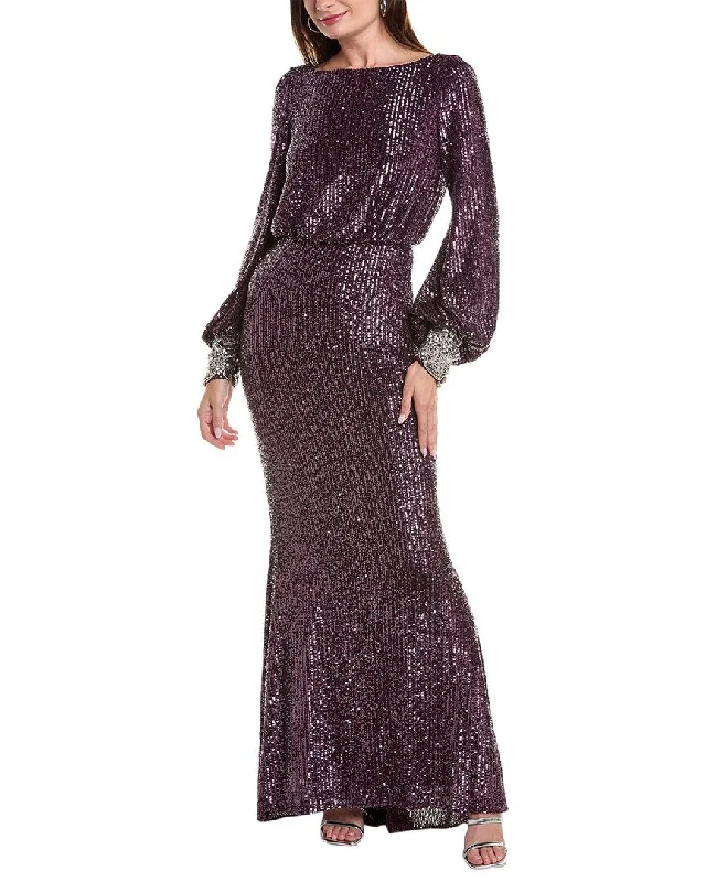 Party dress with a strapless design -Badgley Mischka Sequin Gown
