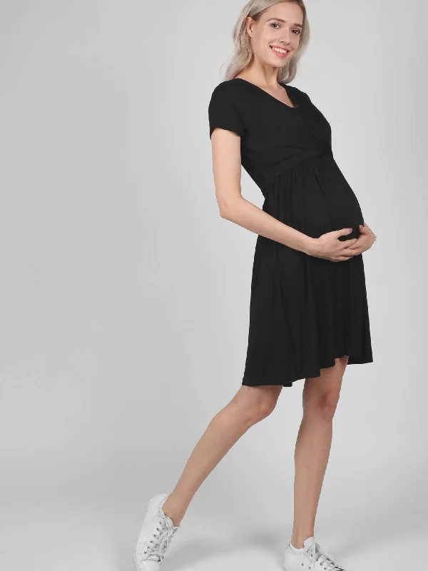 Party dress with spaghetti straps -Black Ribbon Dress