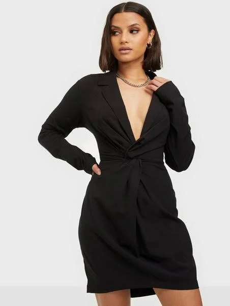 Party dress like old Hollywood -Blazer Twist Dress Black