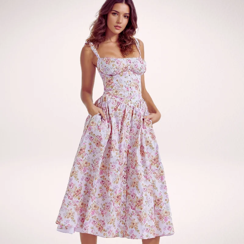 Party dress for an apple shape -BLUSH BLOSSOM