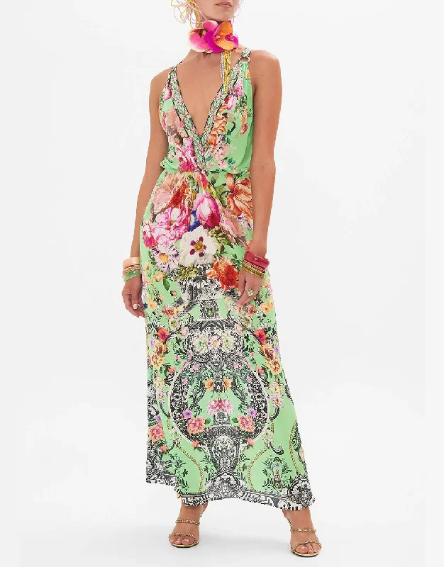Party dress with boots -Twist Front Dress With Hardware, Porcelain Dream