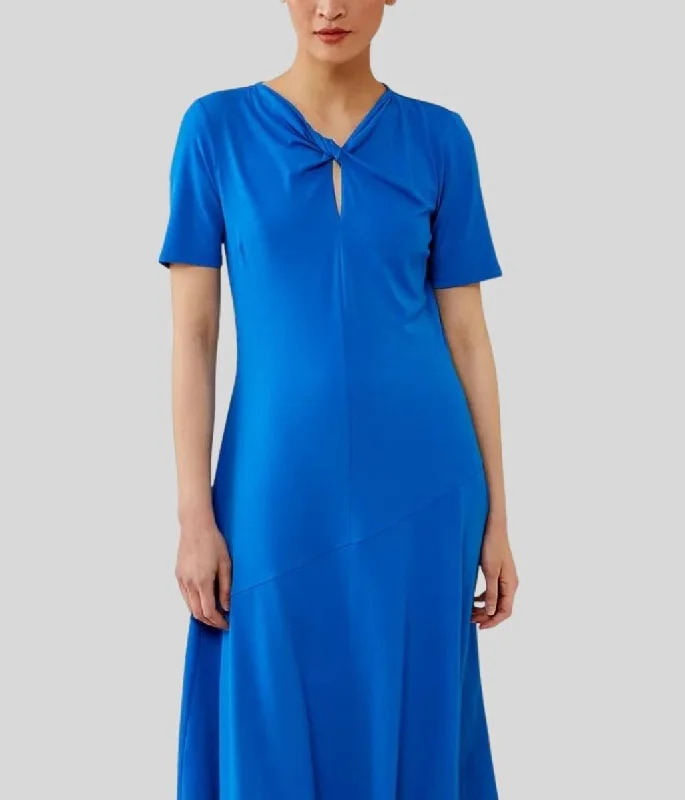 Party dress that is effortlessly chic -Cobalt Blue Echo Twist Dress