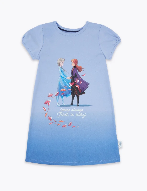 brocade fabric evening dresses-Disney Frozen 2 Glitter Print Nightdress