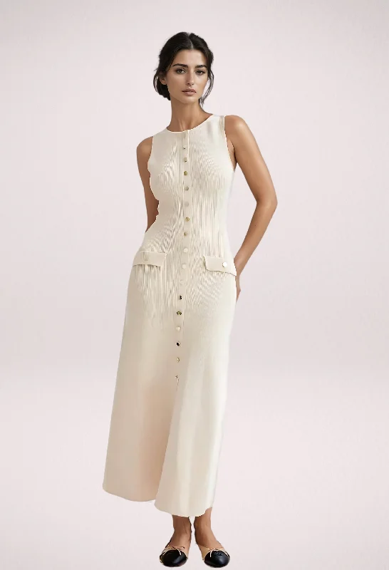 Party dress with sneakers -ECRU
