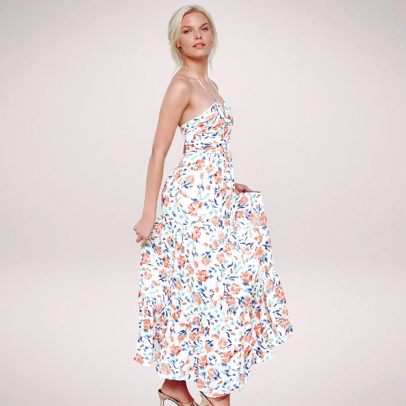 Party dress in earth tones -FIORITA
