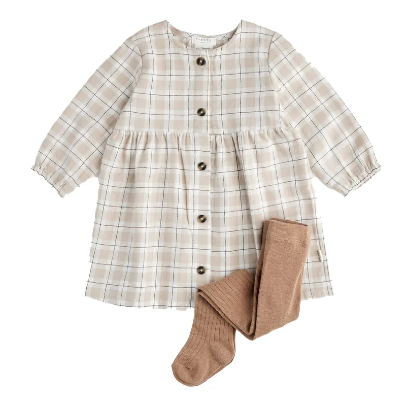 Dress for a cocktail party event -Dune Plaid Dress Set