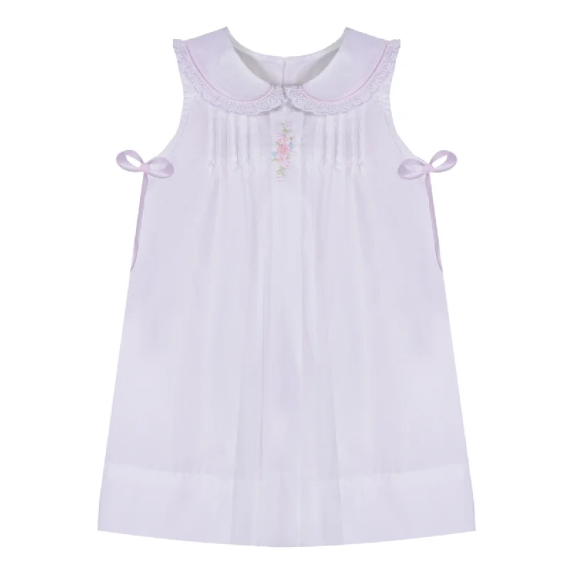 Party dress with ruffles details -Abbie Embroidered White Dress