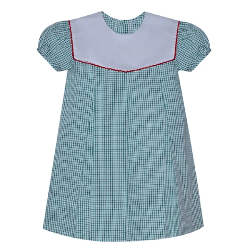 Party dress in luxury brand -Green Gingham Reese Dress