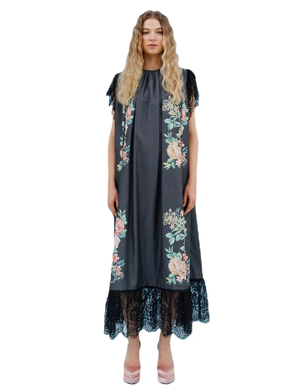 Party dress with belt -Audre Dress Garden