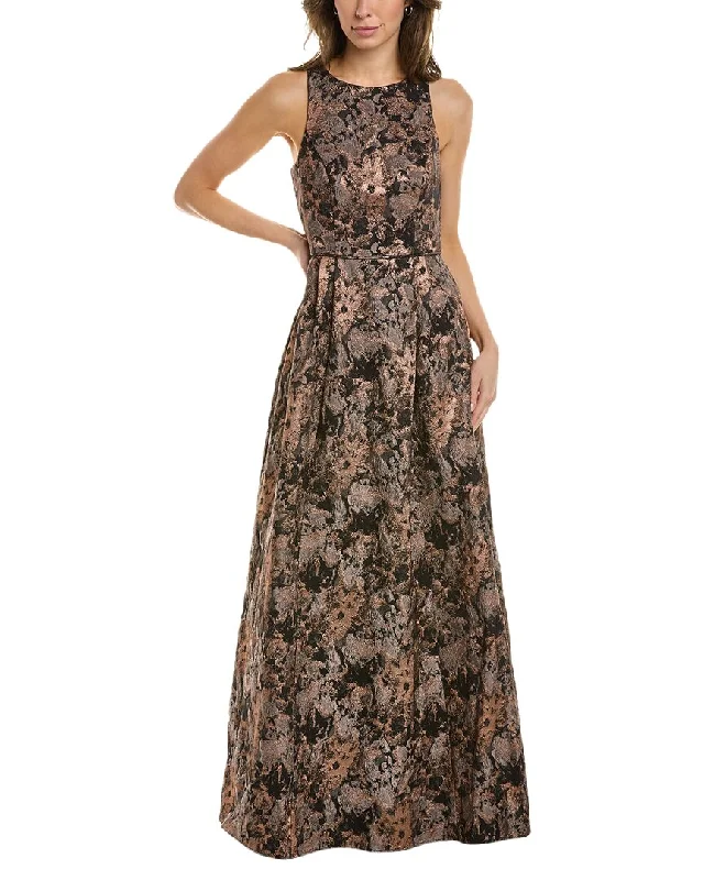 Party dress with an asymmetrical hemline -Johnny Was Jacquard Gown