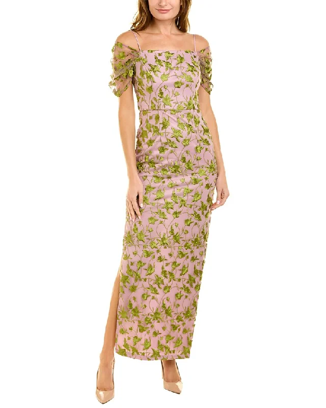 Party dress: day to night -JS Collection Jemma Off-The-Shoulder Column Gown