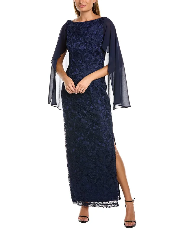 Party dress with jacket -JS Collections Leah Capelet Column Gown