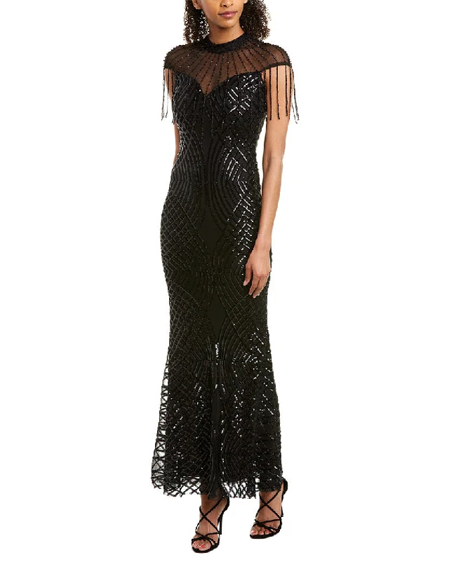 Party dress with scarf -KALINNU Gown