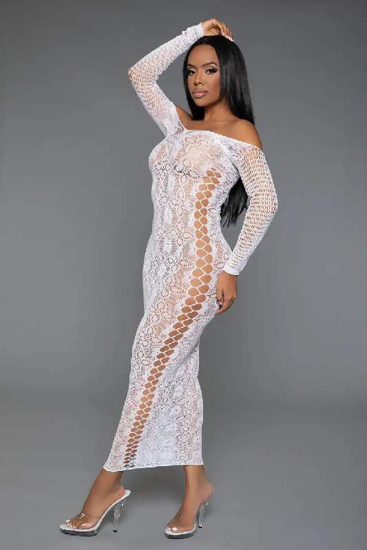 metallic lace evening dresses-Late Last Night Dress