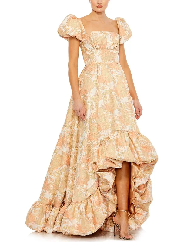 Party dress with sneakers -Mac Duggal Brocade Gown