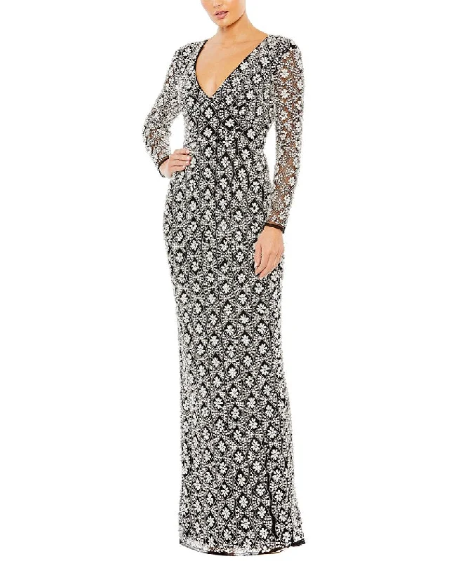 Party dress that is unforgettable -Mac Duggal Fully Beaded Column Gown