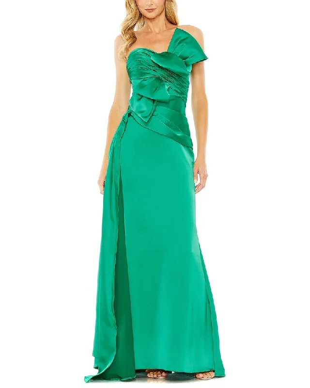 Party dress with a high neckline -Mac Duggal Strapless Bow Front Detailed Gown
