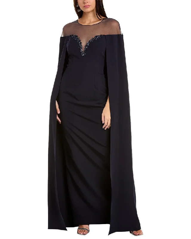Party dress with polka dots -Marchesa Notte Cape Gown
