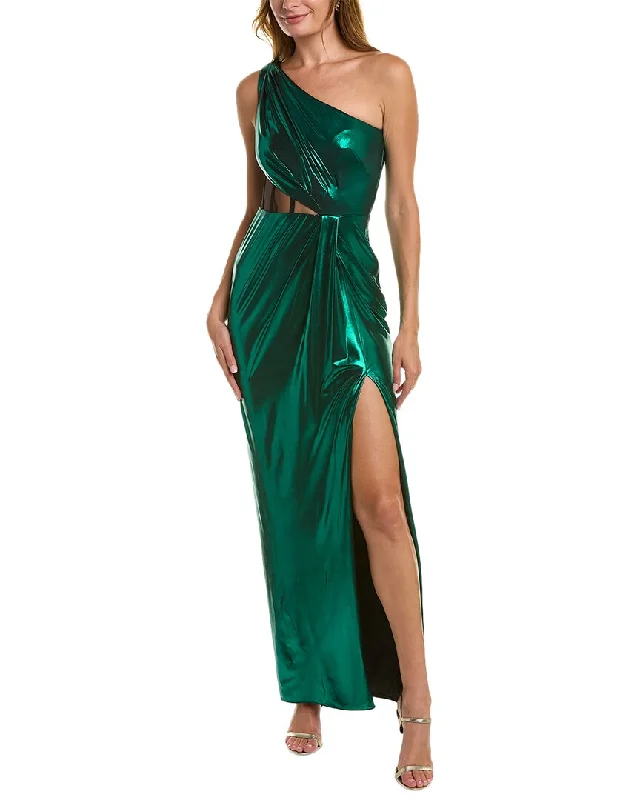 Dress for party cocktail attire -Marchesa Notte Foiled Gown