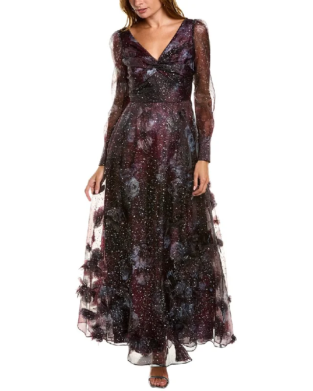 Dress for party convivial atmosphere -Marchesa Notte Lace Gown