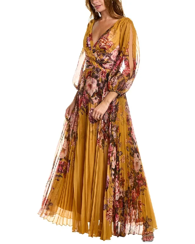 Party dress that accentuates curves -Marchesa Notte Printed Gown