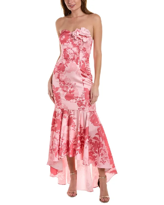 Party dress that balances proportions -Marchesa Notte Satin Gown