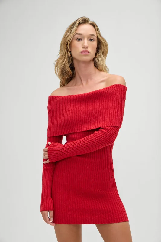 evening dress for leadership dinners-Midnight Knit Dress - Heartstrings
