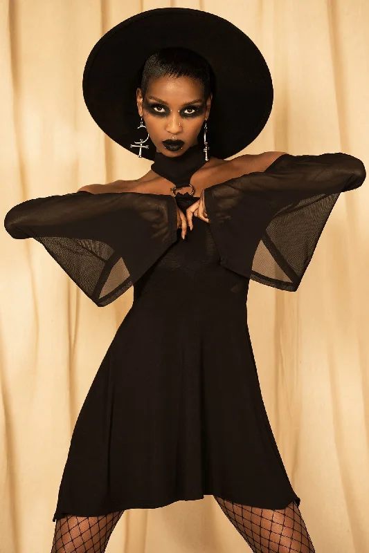 evening gowns with side panels-Midnight's Magic Dress