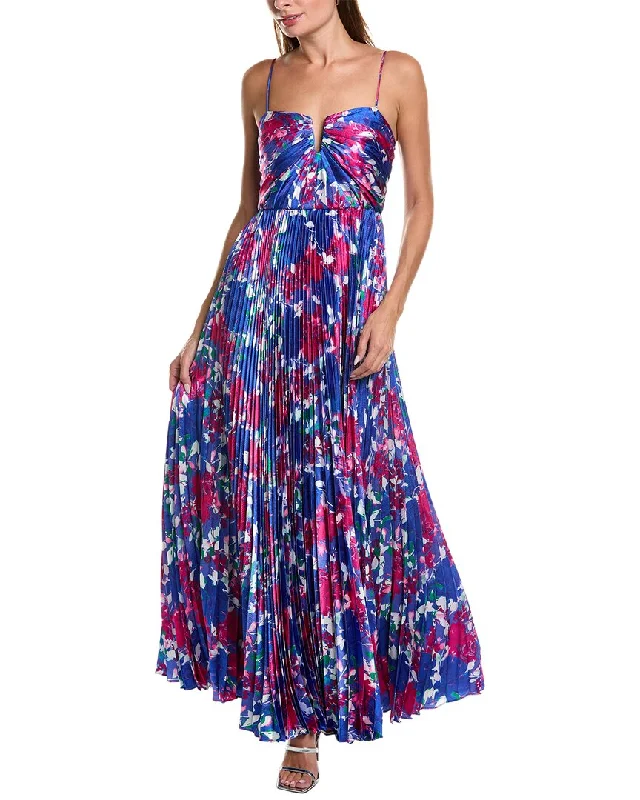 Party dress that is unforgettable -ML Monique Lhuillier Evelyn Satin Gown