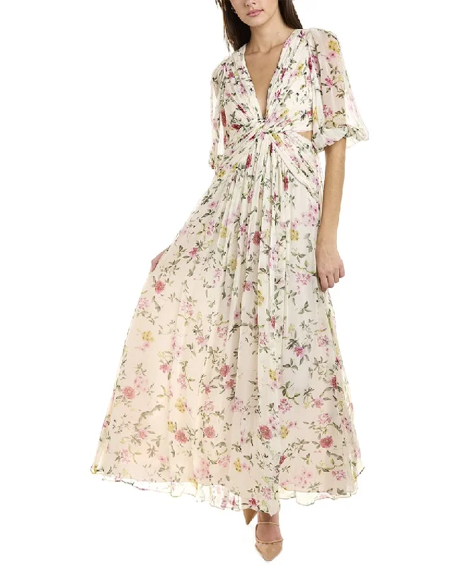 Dress for party glamorous style -ML Monique Lhuillier Twisted Chiffon Gown