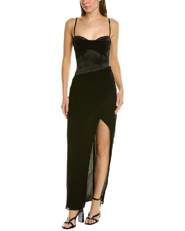 Party dress with animal print -Nicholas Solara Silk-Blend Gown