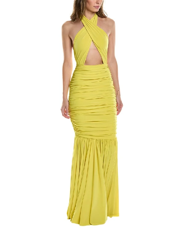 Dress for party winter season -Norma Kamali Cross Halter Fishtail Gown