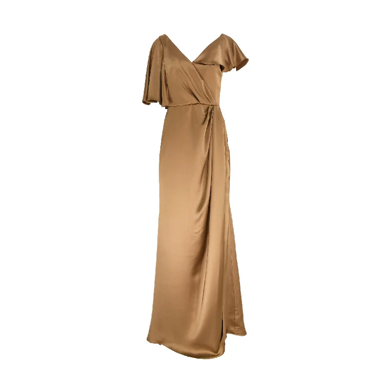 evening dress for product launches-AMSALE Women's Asymmetrical ruffle sleeve Evening Gown evening dress for product launches-AMSALE Women's Asymmetrical ruffle sleeve Evening Gown