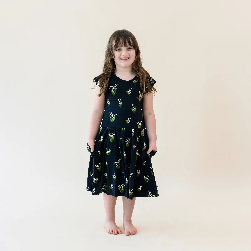 cold-shoulder evening gowns-Pocket Dress in Midnight Lily
