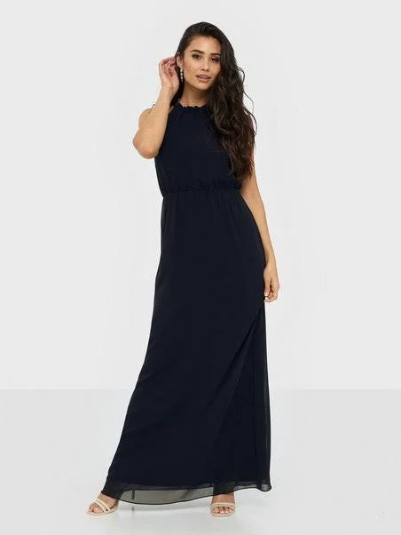 Dress for a New Year's Eve party -Pretty Flounce Gown Navy