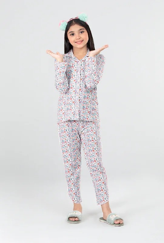 evening gowns with side rosettes-Princess Night Wear (2-4 Years)
