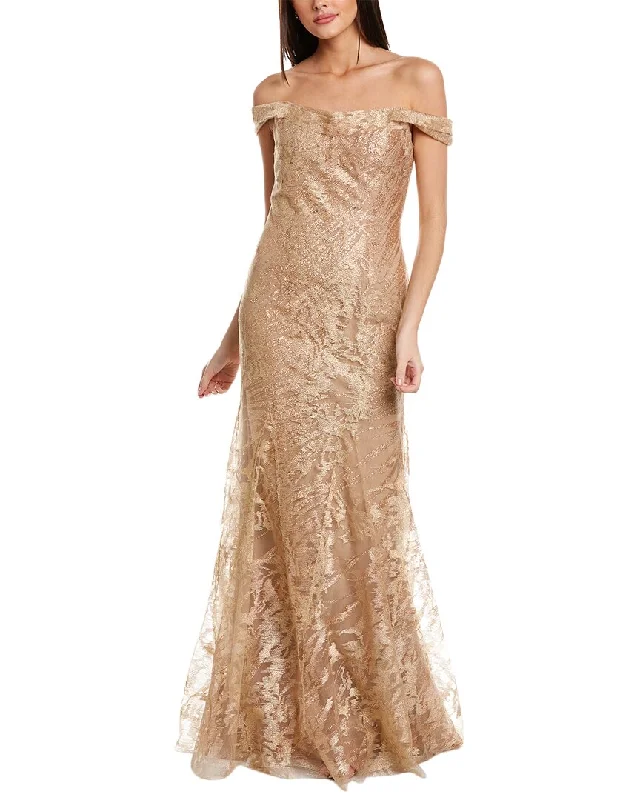 Dress for party lively celebration -Rene Ruiz Abstract Pattern Glitter Gown