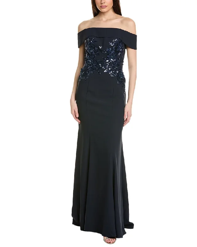 Dress for party celebratory event -Rene Ruiz Off-the-Shoulder  Gown