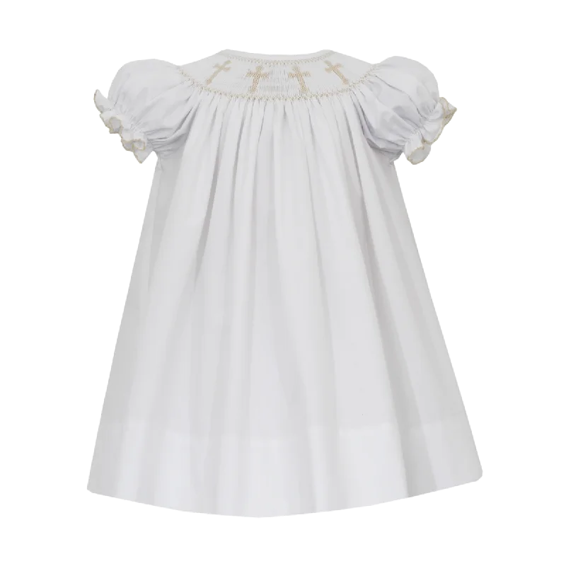 Dress for party sophisticated style -Smocked Crosses Bishop Dress