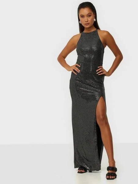 evening gowns with side sequins-Starry Night Gown
