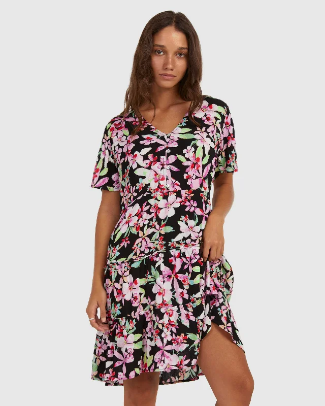Party dress with a halter neckline -Womens Summer Of Sun Dress