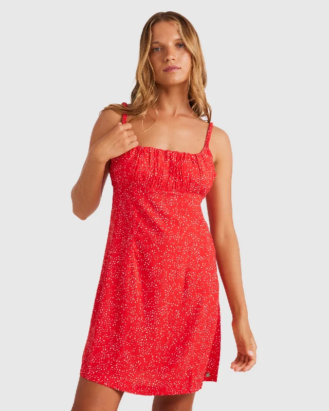 Party dress in velvet fabric -Womens Sweet Lily Dress