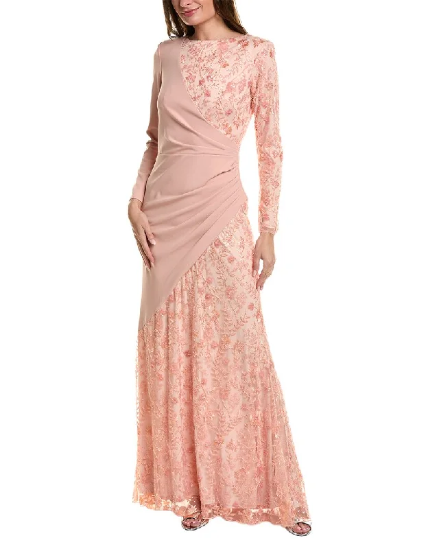 Party dress with pockets details -Tadashi Shoji Floral Gown