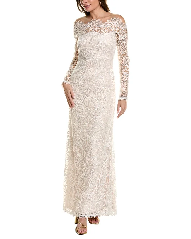 Party dress with a midi length -Tadashi Shoji Lace Gown