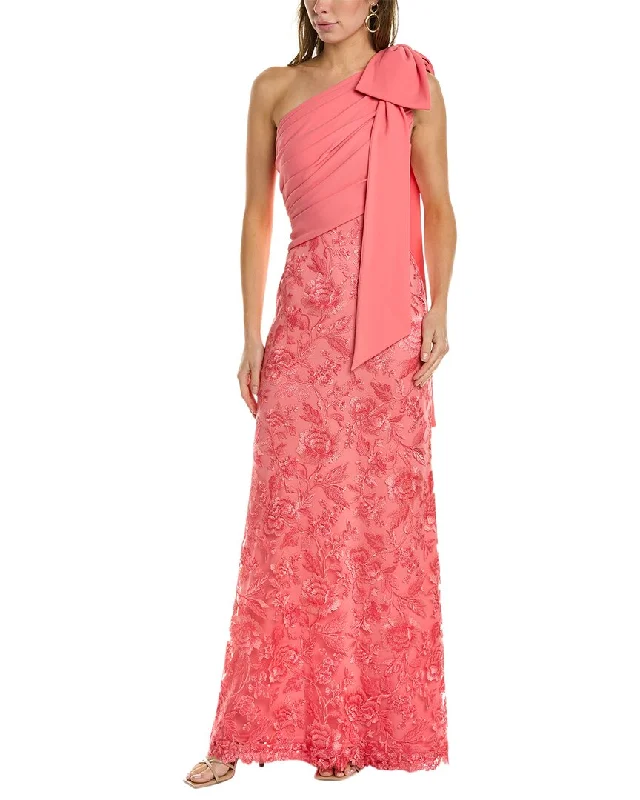 Party dress with hat -Tadashi Shoji One-Shoulder Bow Gown
