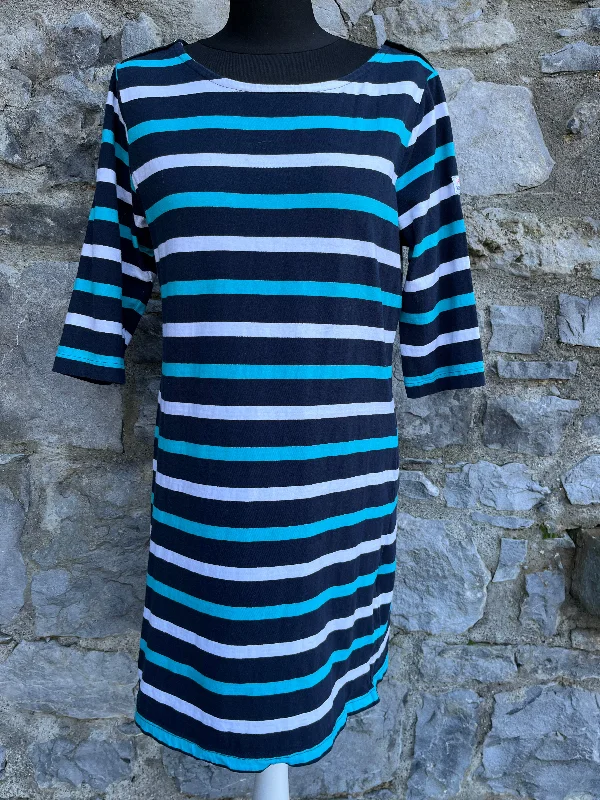 Party dress for a themed party -Teal stripy dress uk 12